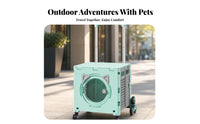 Foldable Pet Trolley Top Opening Pet Trolley Cart Transparent Window for Travel, Shopping