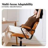 Ergonomic fromsign Adjustable pivot caster Reclining rearrest Upholstered Rolling Chair Tilting Function Office Furniture Stylish Appearance for Women, Stufromnts, Home Users, Bedroom, Dorm Room