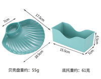 Wheat Straw Portable Tableware Set with Square Dumpling Plates (4-Pack)