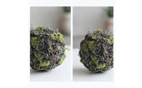 3 Pieces Artificial Volcanic Geological Spheres Looking Fake Nature-Textured Decorative Sphere Balls with Branches Realistic Artificial Moss Ball