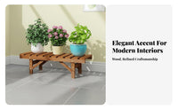 Complimentarystanding 3-Tier Plant Ladder Multi-Tiered 3-Tier Ladder Shelf Stable Design Display Stand Easy Assembly for Gardeners, Apartment Dwellers, Homeowners, Balcony, Living Room, Indoor, Garden