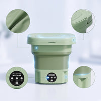 Foldable Washing Machine Extract waterDrying Mini Washing Machine Portable Washer with Drain Hose Collapsible for Students