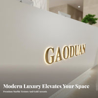High-Gloss Finish Modern Reception Desk Sturdy Construction Luxury Cashier Counter Spacious Storage Salon Reception Desk Thickened 18mm Board for Receptionists, Business Owners, Office Managers, Hotel Lobby, Boutique