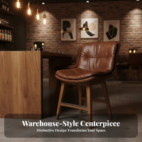 With Footrest utilitarian rearrest Stool Vintage Design rearrest Counter Stool Sturdy Frame Bar Chair Easy Assembly for Homeowners, Business Owners, Duos, Cafe, Restaurant, Party Room, Kitchen Island