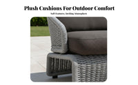 Waterresistant 4-Piece Woven Seating collection sun-resistant outsidedoor Furniture All-Weather Patio Set Water for Families, Entertainers, Homeowners, Garden, Balcony, Backyard, Porch