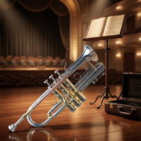 Trumpet Set Three-Voice Trumpet with Hard Case Tarnish-Resistant Brass Instrument for Performances