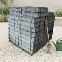 Patio Floor Tiles 60x30 cm, Robust Natural Stone Paving Stones for Outdoor Areas, Frost-Resistant & Easy to Care For, Grey Split