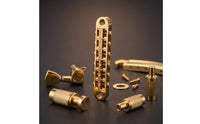 Guitar Hardware Kit Gold-Plated Guitar Bridge and Tuners Bridge Screws Replacement Tuner Screws Upgrade for Guitarists