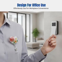 Creative Dried Flower Retractable Badge Reel, 360° Rotating Holder, Decorative Office Accessory