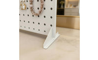 Metal Pegboard Display Stand Portable Metal Pegboard Display Space-Saving Freestanding Perforated Panel for Vendors, Desk