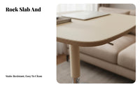 Multi-Functional Adjustable C-Table Space-Saving Household Furniture Waterproof Surface Vintage Inspired for Apartment Dwellers, Telecommuting Workers, Sofa Side, Living Room, Small Areas, Home Office