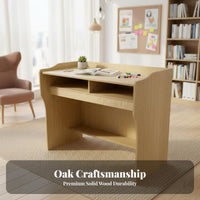 Solid Wood teacher's Podium Long-Lasting Wooden Lectern Sturdy Construction Classroom Presentation Desk Stable for Lecturers, Speaker S, School, Training Center, Lecture Hall, Conference Room