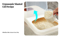 Rice Storage Container Dampness-Resistant Flour Storage Box Large Capacity Airtight Grain Bin for Kitchen Countertop