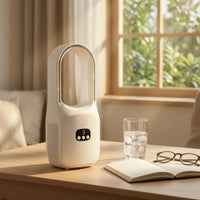 Desk Fan with Digital Display Compact Bladeless Small Fan for Students, Bedroom