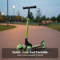 Illuminated Folding Illuminated Rollers Foldable 2-Wheel Motion-Activated Lights Push-Along Toy for Children 3-12, for Children, Playground