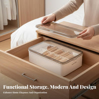 3 Pieces Underwear Divider Box Set With Lid Closet container Space Saving for Students