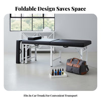 High-Density Foam Portable Massage Table Wear-Resistant PU Leather Foldable Couch Lightweight Folding Therapeutic Bed Quick Setup for Estheticians, Mobile Therapists, Chiropractors, Medical Facility
