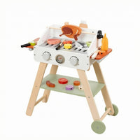 Wooden Barbecue Grill Playset Realistic Children's Wooden Grill