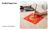 Fu Character Red Paper, 2025 New Design, Gold Stamped, Festive, Handwriting