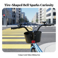 Tire Shaped Bike Alert 360° Rotatable Kids Bike Tire Alert Kids Cycle Alert Powerful Crisp Sound Rotating Cycle Alert