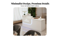 Retail Checkout Counter Modern Ier Counter Sturdy Construction Payment Station Spacious Storage Easy to Clean Suitable for Clerks Receptionists Boutique Lobby