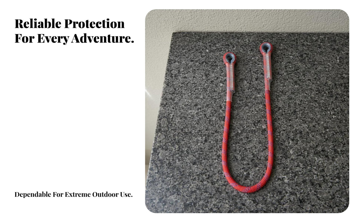 Shock Absorbing Cow's Tail Lanyard High Strength Climbing Oxtail Rope Abrasion Resistant Climbing Safety Lanyard Long-Lasting for Workers at Height, Rescue Personnel, Rappelling, Mountaineering, Construction Sites, Roofing