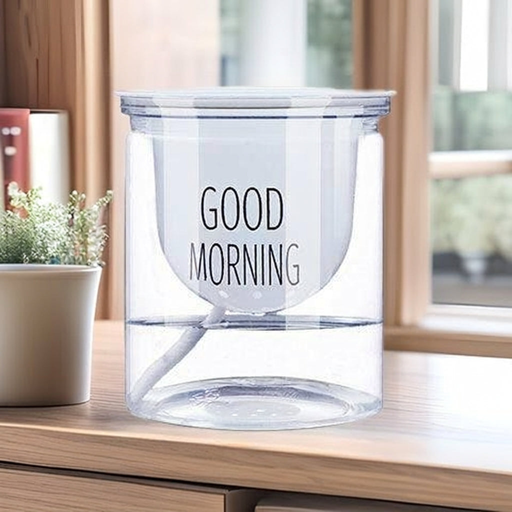 Plant Pots for House Plants and Indoor Plants, Self-Watering Balcony Planter for Outdoor Plants, Transparent Outer Pot with Rope Wick