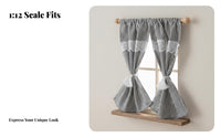 DIY Friendly 1:12 Scale Striped Curtains Realistic Feature 1:12 Scale Window Drapes Easy Installation for Doll Collectors, Children