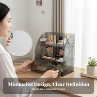 Lidded Makeup Display Case with Drawers Drawer Compartments for Bedroom, Adults