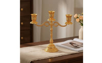 Ornate 3-Arm Candelabra Classic 3-Arm Candlestick Holder Elegant Candle Holder with Three Arms Antique for Mantel