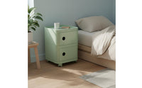 Bedside Storage Cabinet Modern Minimalist Style Narrow Side Table with Drawers Mobile Design Rolling Storage Cart for Small Areas, Living Room
