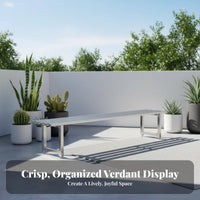 Indoor Outdoor Use Stainless Steel Flower Rack Rust-Proof Metal Plant Stand Space-Saving Metal Plant Display Stand All-Weather for Gardeners, Homeowners, Apartment Dwellers, Balcony, Living Room, Backyard, Corner