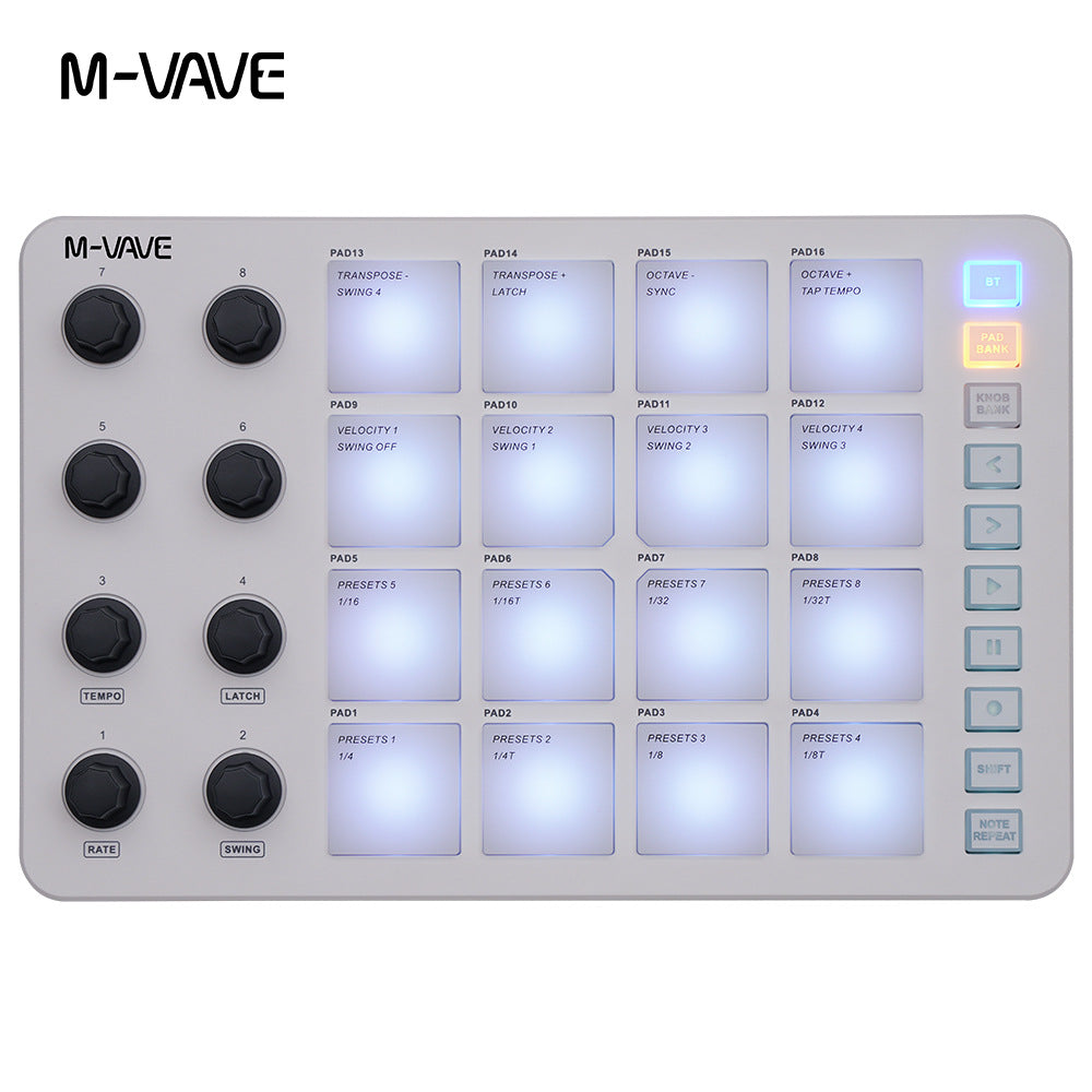 M-VAVE SMC-PAD MIDI Controller with RGB Backlit Pads