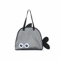Large Capacity Beach Bag Lightweight Cartoon Mesh Tote Quick-Dry Mesh Beach Bag Breathable for Travel, Vacation
