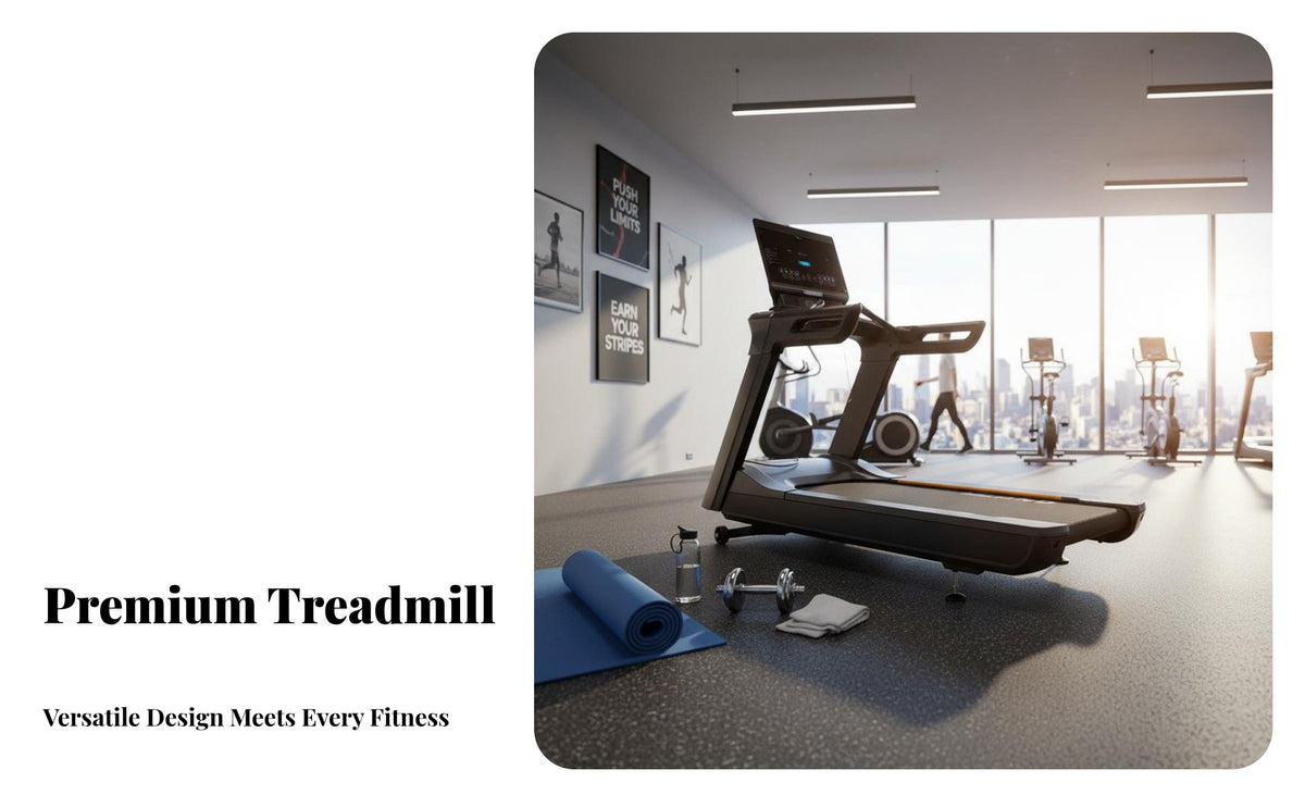 Commercial Treadmill Shock Absorption System Treadmill Quiet Motor Smart Running Machine for Athletes, Gym