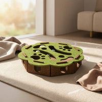 Cat Puzzle Maze with Bell Balls Hide and Seek Felt Cat Maze Toy Mental for Cats, Kittens