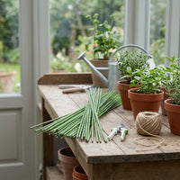 plant supports for outdoor plants, pea plant, green, metal, steel, outdoor plants, bendable