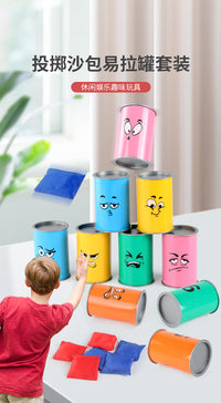 Fun Expression Throwing Can Set for Kids Parent-Child Interactive Game Creative Bean Bag Knockdown Bucket