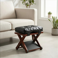 Foldable Folding Footstool with Cushion Tufted Under-Desk Footrest Non-Slip Foot Stool Long-Lasting for Office Workers