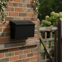 Mailbox with Slanted Lid Matte Black Mail Box Rectangular Hardware for Fence