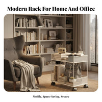 Multifunctional Under Desk Rolling Cart Space Saving Under Desk Storage Cart Large Capacity Mobile Storage Rack Long-Lasting and Sturdy for Students