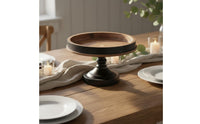 Handmade Look Wooden Fruit Tray Sturdy Pedestal Stand Easy to Clean for Wedding Photo Session