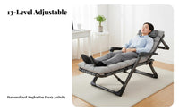 Sit and Sleep double-purposeUse weightless recline Chair Foldable Design Folding Recliner Adjustable Recline Patio Seating Portable for Office Workers, Seniors, Balcony, Living Room, recreational area, waterside