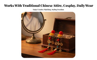 Traditional Chinese Attire Hair Barrette Cute Design Traditional Chinese Attire Hair Accessory Dangling Floral Barrette Handmade