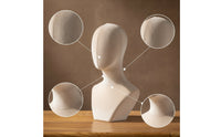 Mannequin Head with Shoulders Pin-Insertable Mannequin Bust with Shoulders Tabletop Life Size for Boutiques, Retail Counters