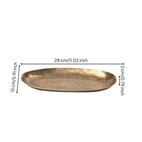 Hammered Metal Tray Sculptural Aluminum Fruit Bowl Wavy Serving Platter for Coffee Table