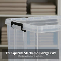 Large Storage Box with Lid Sturdy Duty Stackable Lidded Container Stackable Storage Container Long-Lasting Material for Closet