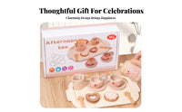 Role-Playing Fun Afternoon Tea Play Set Sturdy Wood Construction Wooden Tea Set Encourages Creativity Toy Teapot and Cups Realistic Design for Preschoolers, Toddlers, Playdates