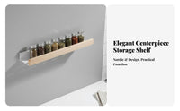 Drillno-Drill Installation Floating Shelf Space-Saving Organizer Rack Sturdy Household Storage Multi-Purpose for Renters, Homeowners, Students, Kitchen, Bathroom, Living Room, Entryway