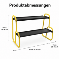 Dumbbell Rack, Short Dumbbell Rack, 2-Tier Metal Dumbbell Stand, Yellow-Black for Home Gym, Compact Dumbbell Storage for Fitness